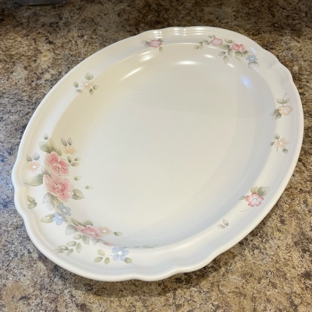 Vintage Pfaltzgraff Tea Rose Oval Serving Platter